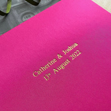 Wedding Guest Book | Hot Pink Satin