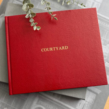 Visitor Guest Book | Berry Red Leather | Mamba Effect Finish
