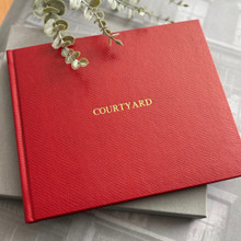 Visitor Guest Book | Berry Red Leather | Mamba Effect Finish