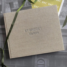 Visitor Guest Book - Natural Oatmeal Linen Cloth 