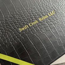 Visitor Guest Book | Black Leather | Caiman Effect Finish