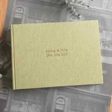 Photo Booth Guest Book | Sage Green Linen