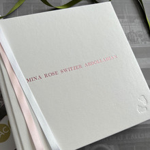 Baby Girl Memory Record Book | White Leather | Pink & White Ribbon