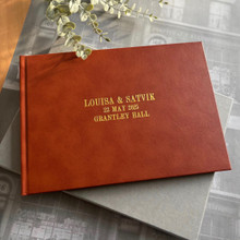 Wedding Guest Book | Tan Leather