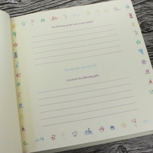 Baby Girl Memory Record Book | Ivory Leather | Lilac & Ivory Ribbon