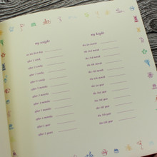 Baby Girl Memory Record Book | Ivory  Leather | Pink & Ivory