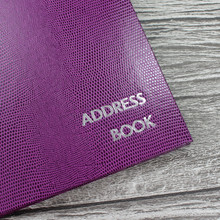 Personalised Address Book  | Plum Lizard Effect Finish