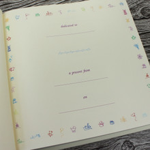 Baby Memory Record Book | White Leather | Gold & White Ribbon