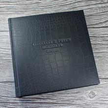 Traditional Classic Photo Album | Black Caiman Effect Leather