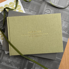 Wedding Guest Book | Sage Green Linen