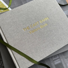 Visitor Guest Book | Grey Marl Linen Cloth