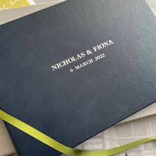 Wedding Guest Book | Navy Blue Leather