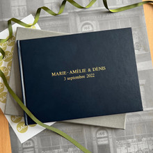 Wedding Guest Book | Navy Blue Leather