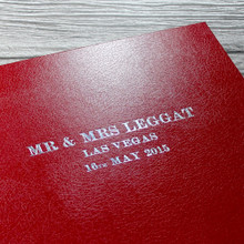 Red Leather Wedding Guest Book 