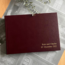 Burgundy Leather Photo Booth Guest Book