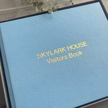 Visitor Guest Book |  Sky Blue Lizard Effect Finish