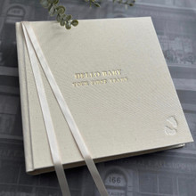 Baby Photo Album |  Ivory linen | Ivory Ribbon