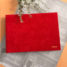 Contemporary  Photo Album | Red Velvety Suede Effect Cloth