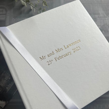 Classic  Wedding Photo Album | White Leather