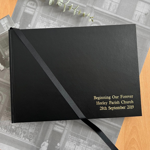 Classic Wedding Photo Album | Black Leather