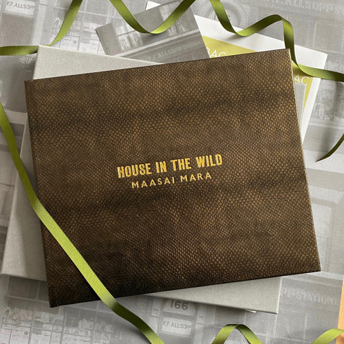 Visitor Guest Book | Antique Gold Leather | Mamba Effect Finish