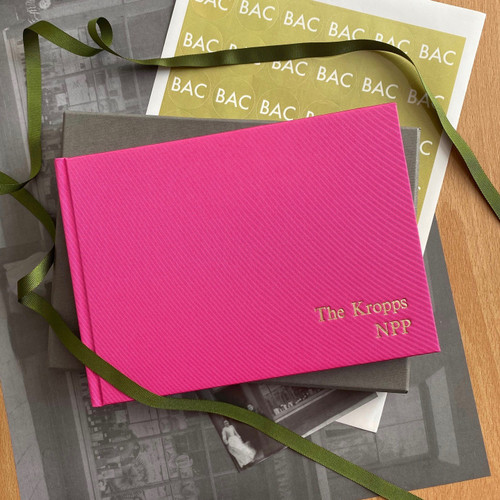 Wedding Guest Book | Hot Pink Satin