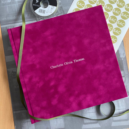 Contemporary Photo Album | Fuchsia Pink Velvety Suede Effect Cloth