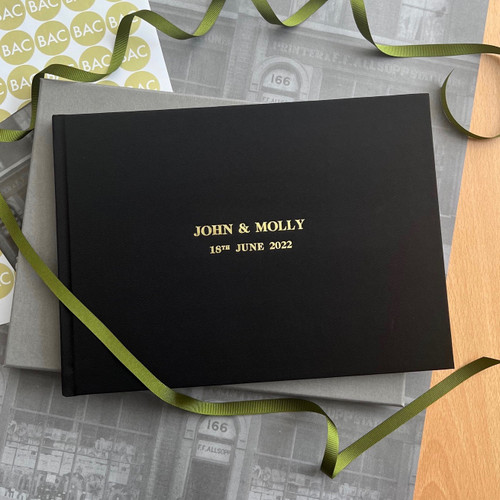 Wedding Guest Book | Black Satin