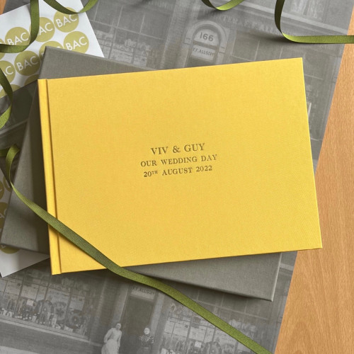 Wedding Guest Book | Yellow Satin