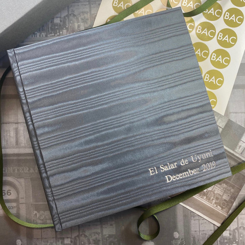 Moiré Satin Taffeta Photo Album | Silver Grey