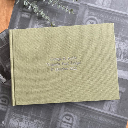 Photo Booth Guest Book | Sage Green Linen