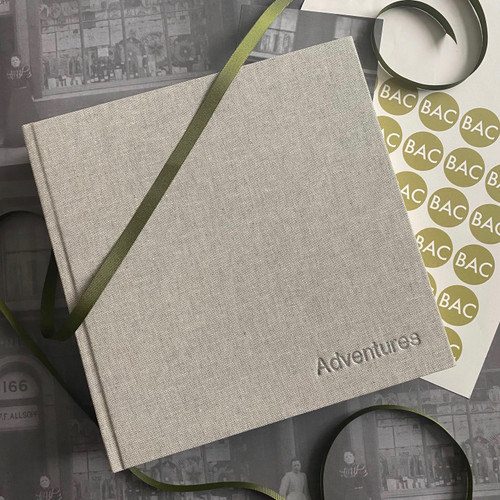 Contemporary Photo Album | Grey Marl Linen