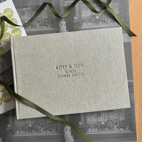 Photo Booth Guest Book | Grey Marl Linen