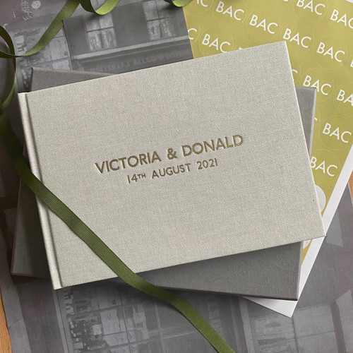 Wedding Guest Book | Misty Blue Linen