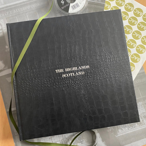 Traditional Classic Photo Album | Black Caiman Effect Leather