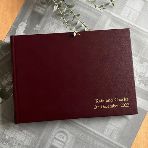 Photo Booth Guest Book | Burgundy Leather