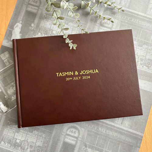 Photo Booth Guest Book | Cocoa Brown Leather