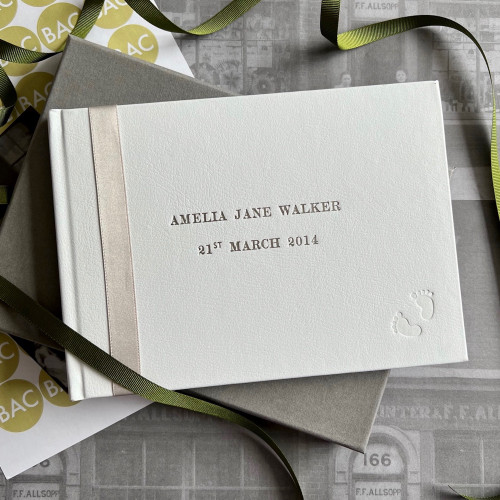 Personalised Christening Guest Book | Baby Naming Book | White Leather