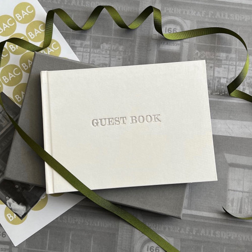 Wedding Guest Book | Ivory Satin