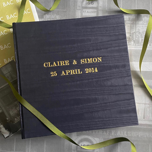 Moiré Satin Taffeta Photo Album | Navy