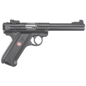 Ruger, Mark IV, Target, Single Action, Semi-automatic, Metal Frame Pistol, Full Size, 22LR, 5.5" Barrel, Bull Barrel, Alloy, Blued Finish, Checkered Grips, Adjustable Rear Sight, 10 Rounds Ruger, Mark IV, Target, Single Action, Semi-automatic, Metal Frame Pistol, Full Size, 22LR, 5.5" Barrel, Bull Barrel, Alloy, Blued Finish, Checkered Grips, Adjustable Rear Sight, 10 Rounds