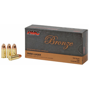 PMC Ammunition, Bronze, 9MM, 124 Grain, Full Metal Jacket, 50 Round Box PMC Ammunition, Bronze, 9MM, 124 Grain, Full Metal Jacket, 50 Round Box