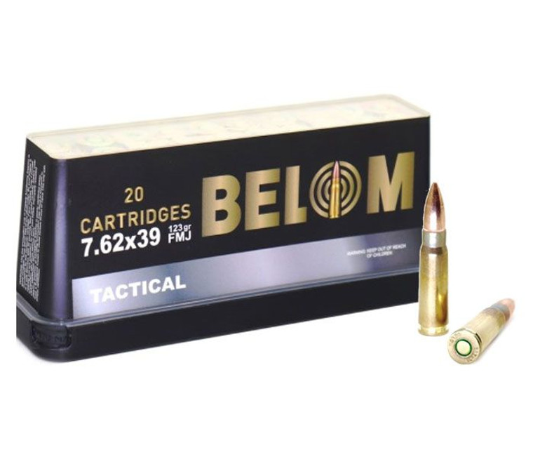 Belom, 7.62X39mm, 123 Grain, Full Metal Jacket, Brass Cased, 20 Round Box