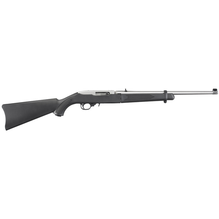 Ruger, 10/22 Takedown, Semi-automatic Rifle, 22 LR, 18.5" Takedown Barrel, Clear Matte Stainless Steel Finish, Black Synthetic Stock, Adjustable Rear & Bead Front Sight, 10 Rounds, Ballistic Nylon Case