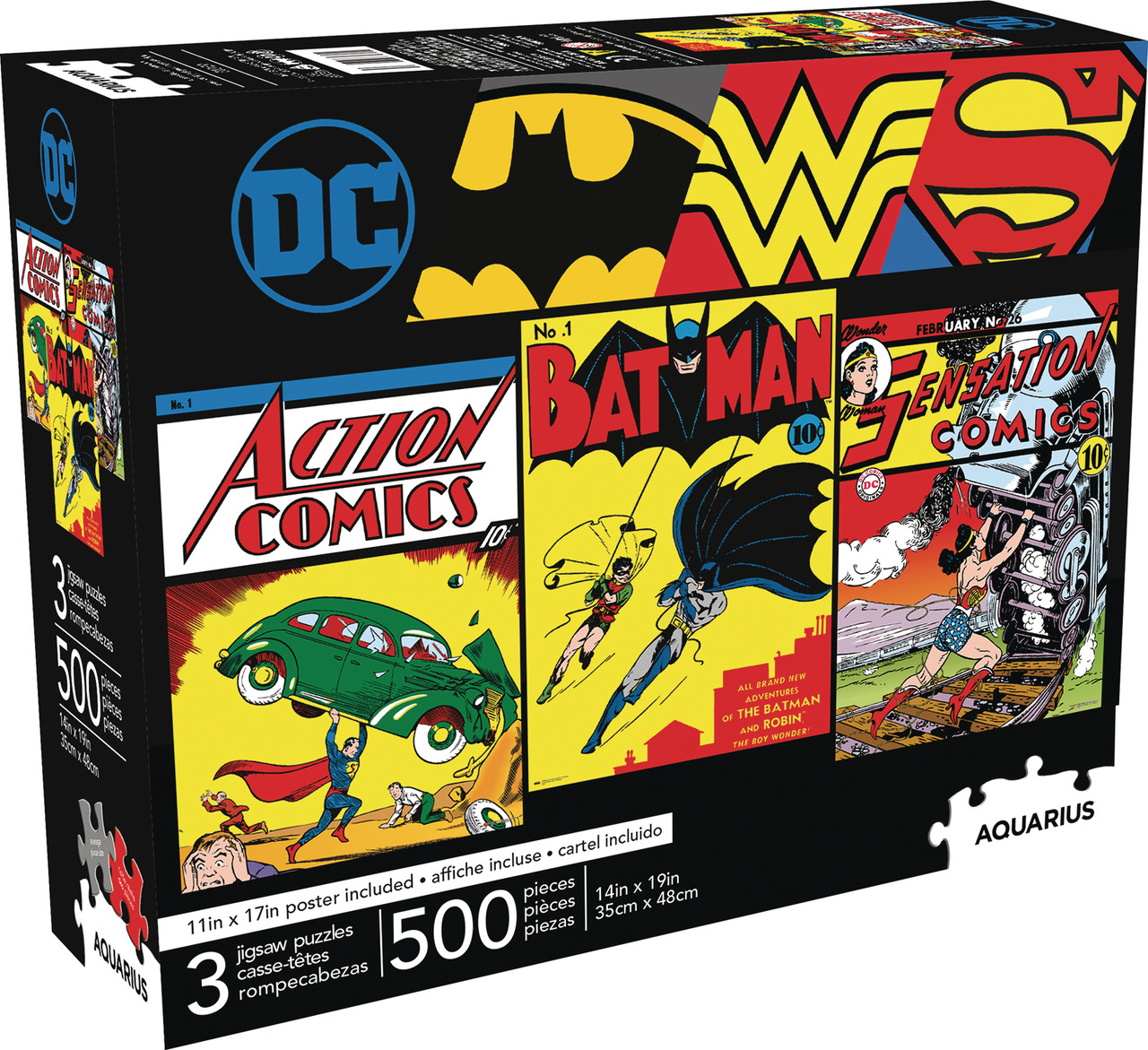 DC COMICS 500PC 3 IN 1 PUZZLE