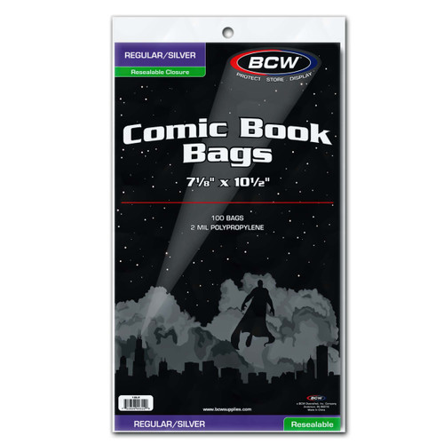 BCW RESEALABLE SILVER COMIC BAGS 100 PACK