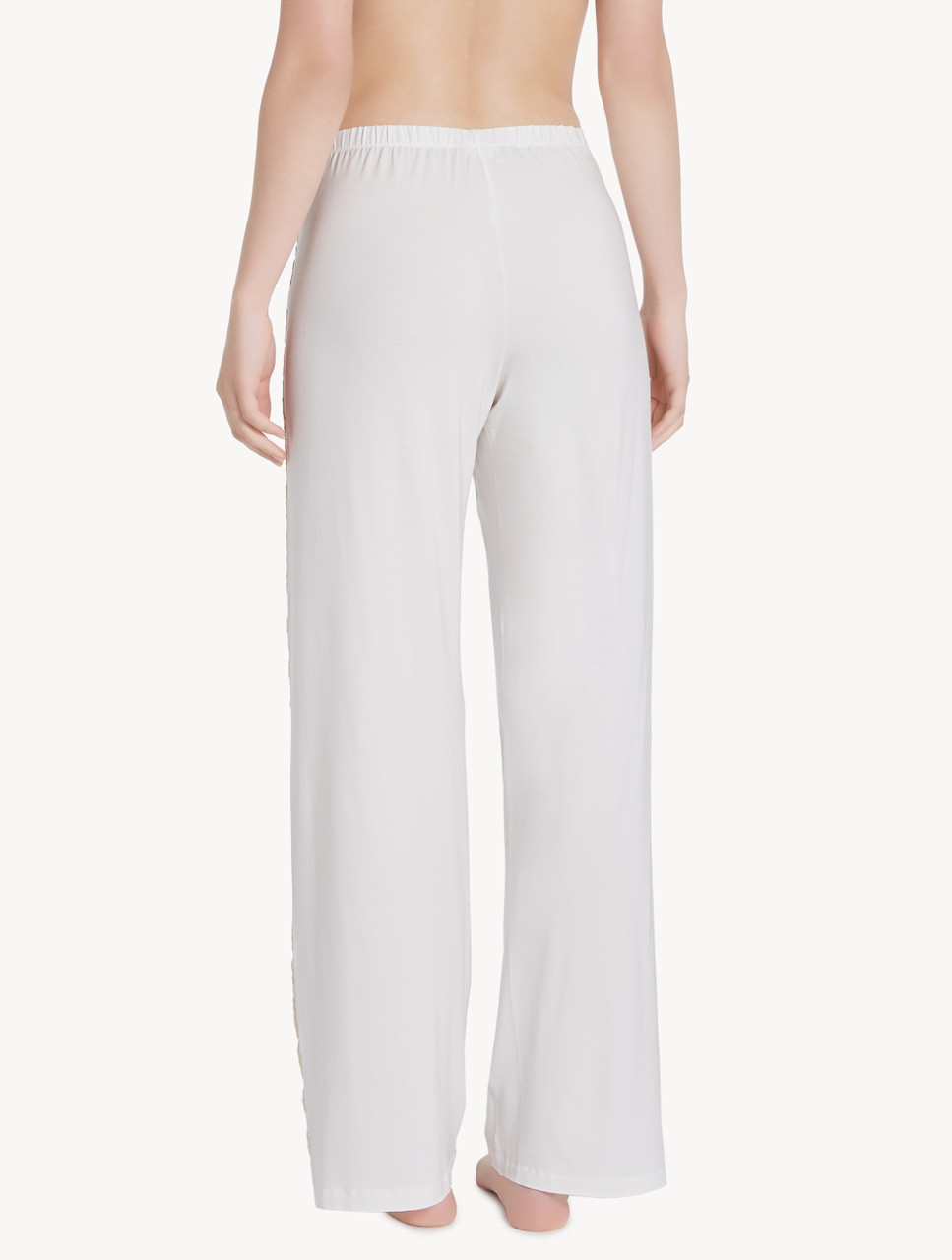 White jersey trousers clearance