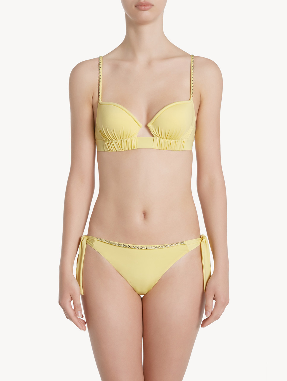 Yellow ruched bikini Outlet