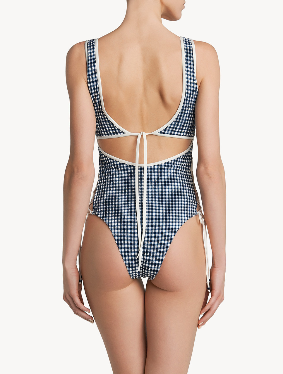 Gingham seersucker swimsuit clearance