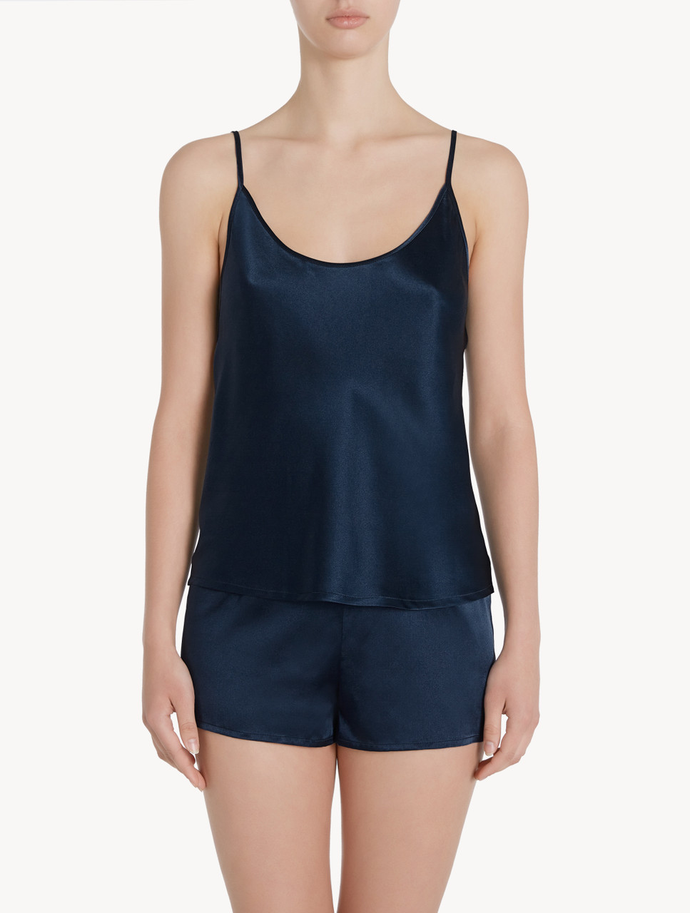 navy blue silk camisole